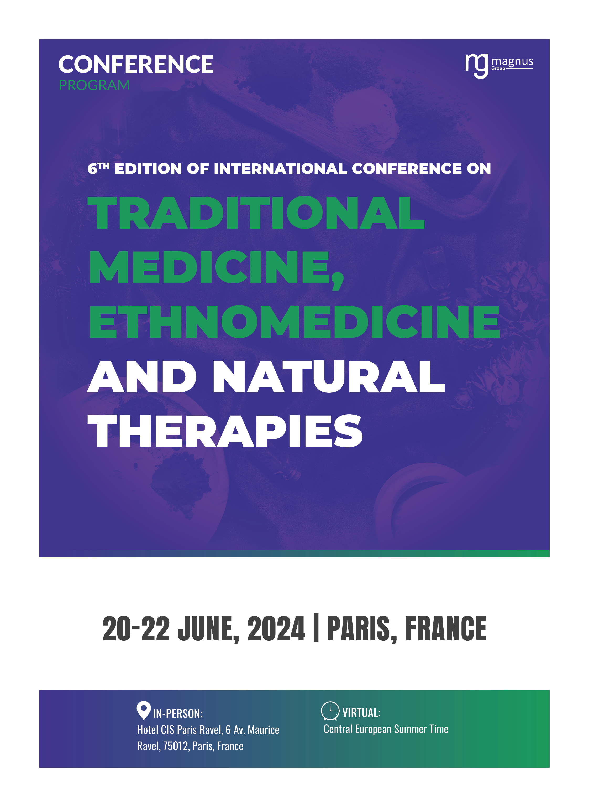 6th Edition of International Conference on Traditional Medicine, Ethnomedicine and Natural Therapies | Paris, France Program