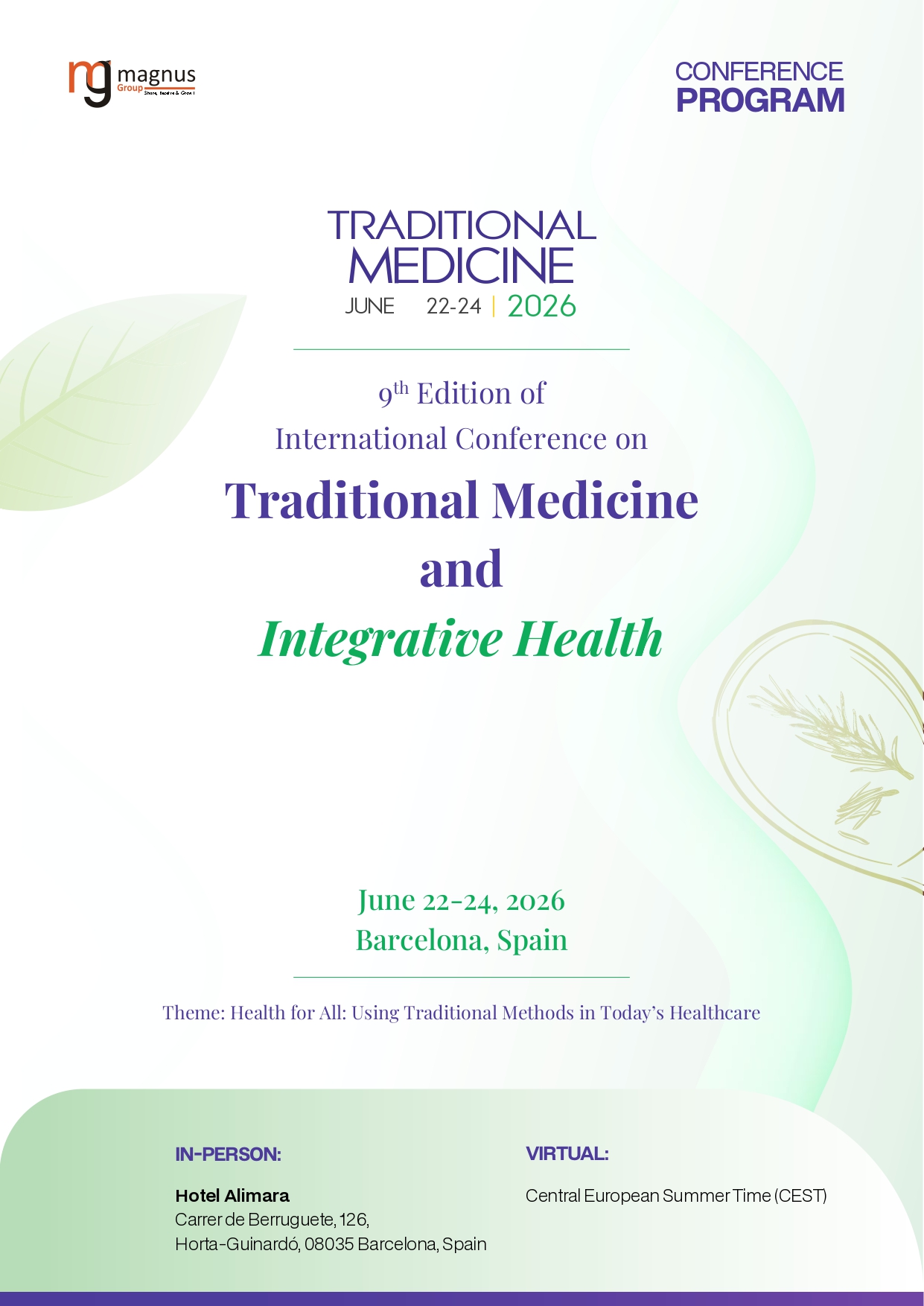 Traditional Medicine and Integrative Health | Barcelona, Spain Program